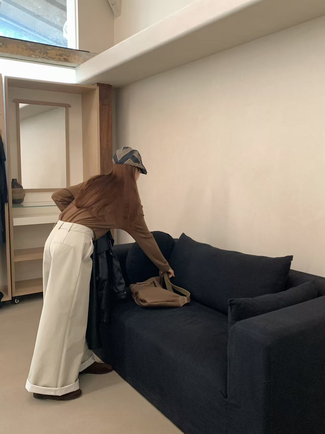 // 必包的高級感磨毛親膚長袖打底TEE