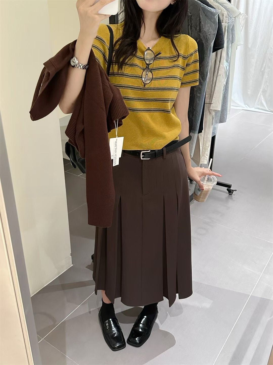 // 小復古撞色拼間短袖NT