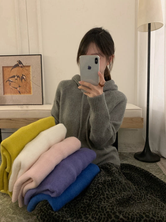 // 6%兔毛溫柔感連帽毛衣