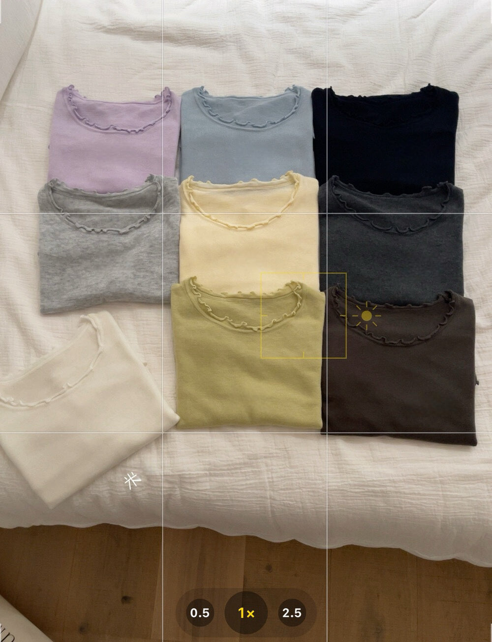 // 5%fine wool超親膚大彈性木耳邊TEE