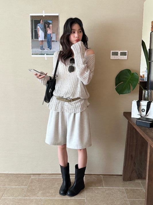 // old money風高級感五分西褲