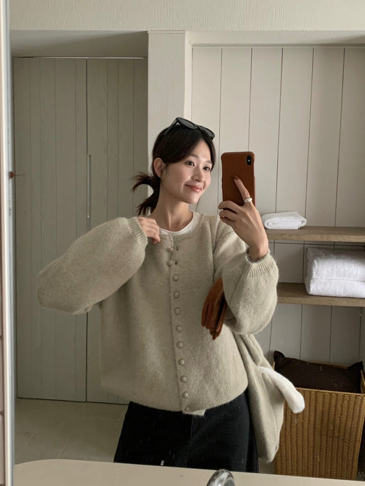 // 6%綿羊毛慵懶圓包扣CD(連單肩袋)