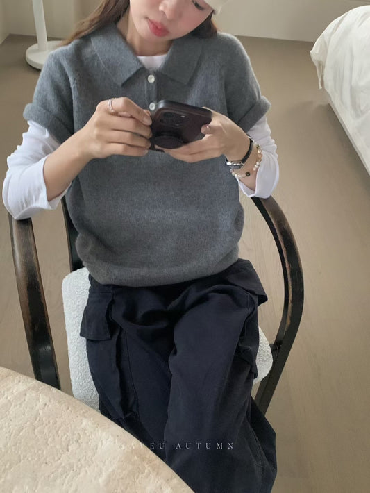 // 秋季薄羊毛翻領polo NT