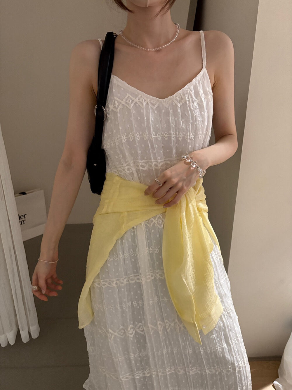 // 可單穿美美刺繡lace吊帶OPS