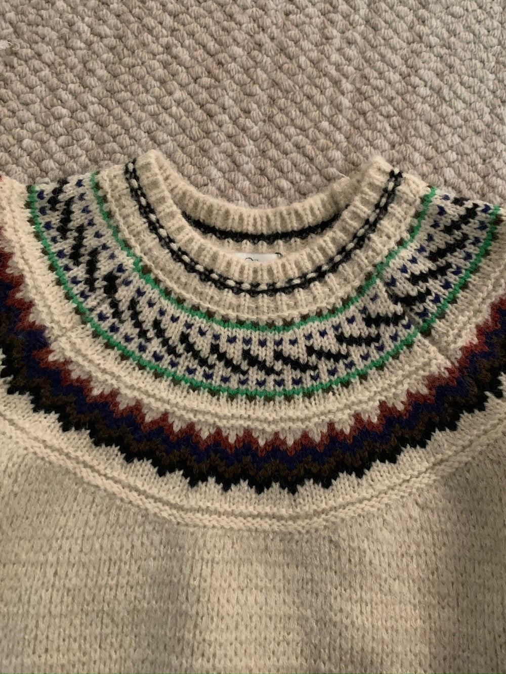 // 10%wool復古花紋圓領毛衣