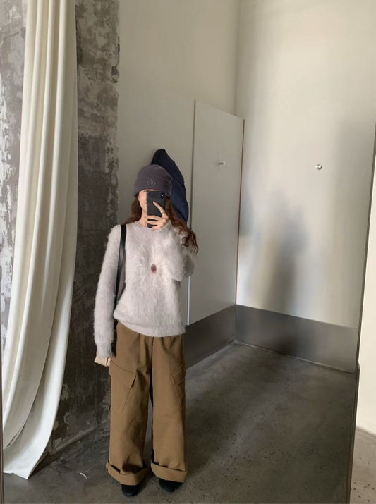 // 溫柔毛茸感雛菊拉絨毛衣