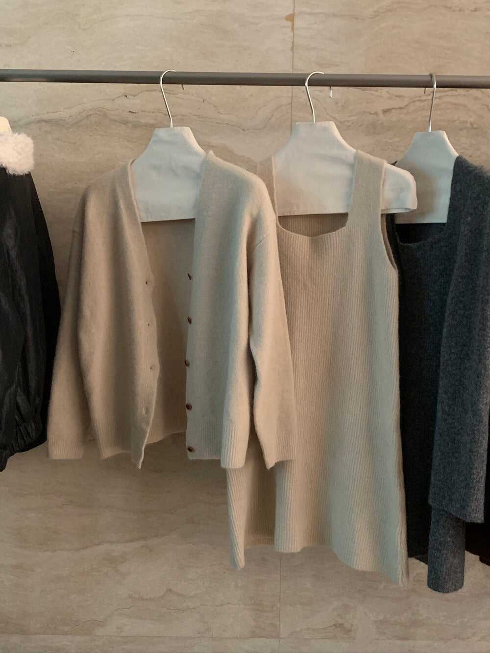 // 氣質針織背心OPS+外套套裝