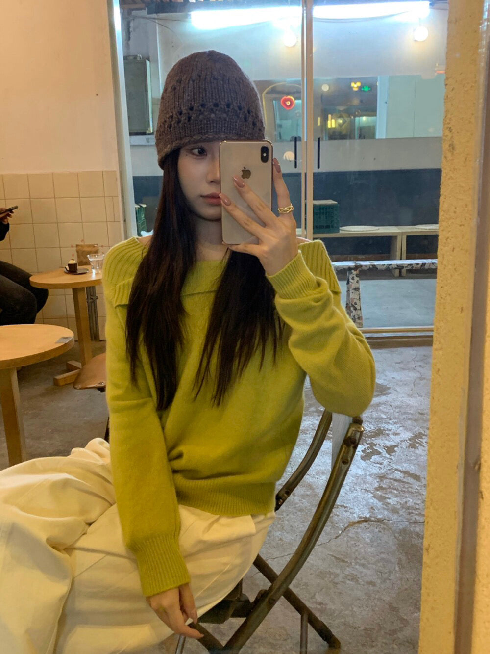 // 50%羊毛設計感領子針織NT