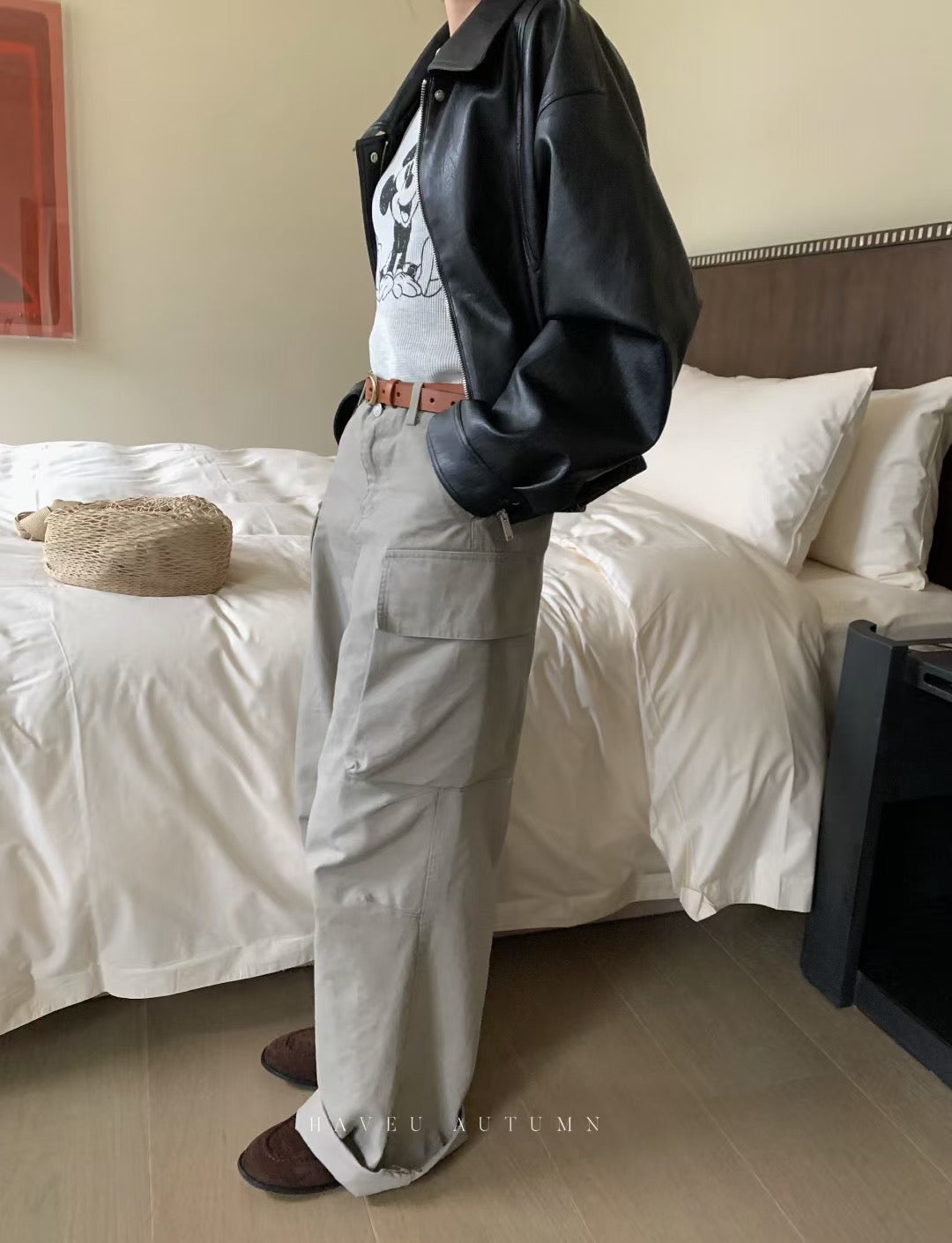 // 超重工斜紋棉口袋工裝褲