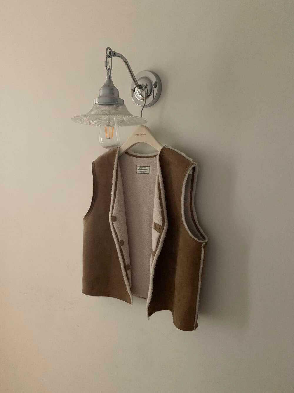 // 可前後雙面穿皮毛一體背心馬甲