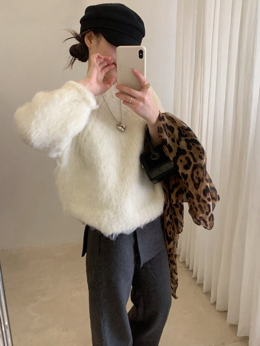 // 溫柔拉毛軟糯感毛衣