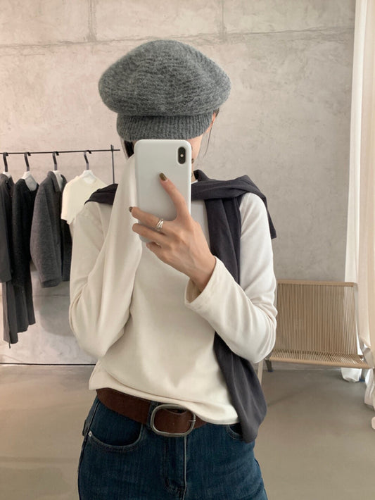 // 12色親膚秋冬百搭彈性TEE