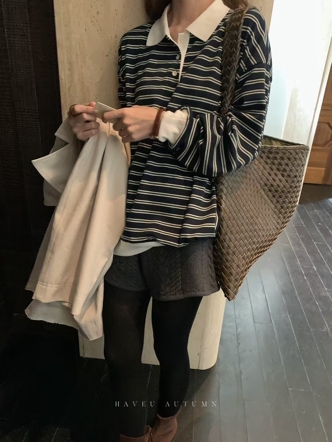 // 隨性慵懶撞色間polo上衣
