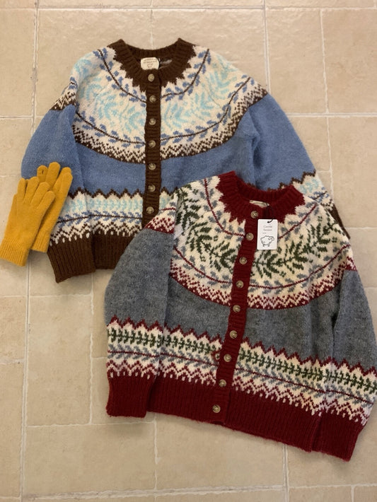 // 50%綿羊毛復古花紋圓領CD