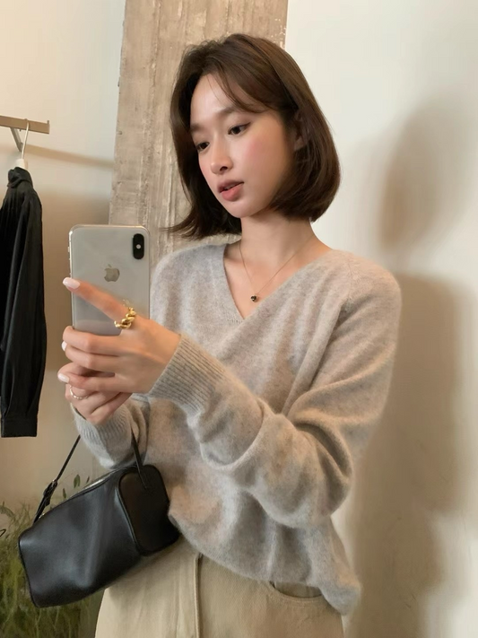 // 超高質raccoon V領毛衣