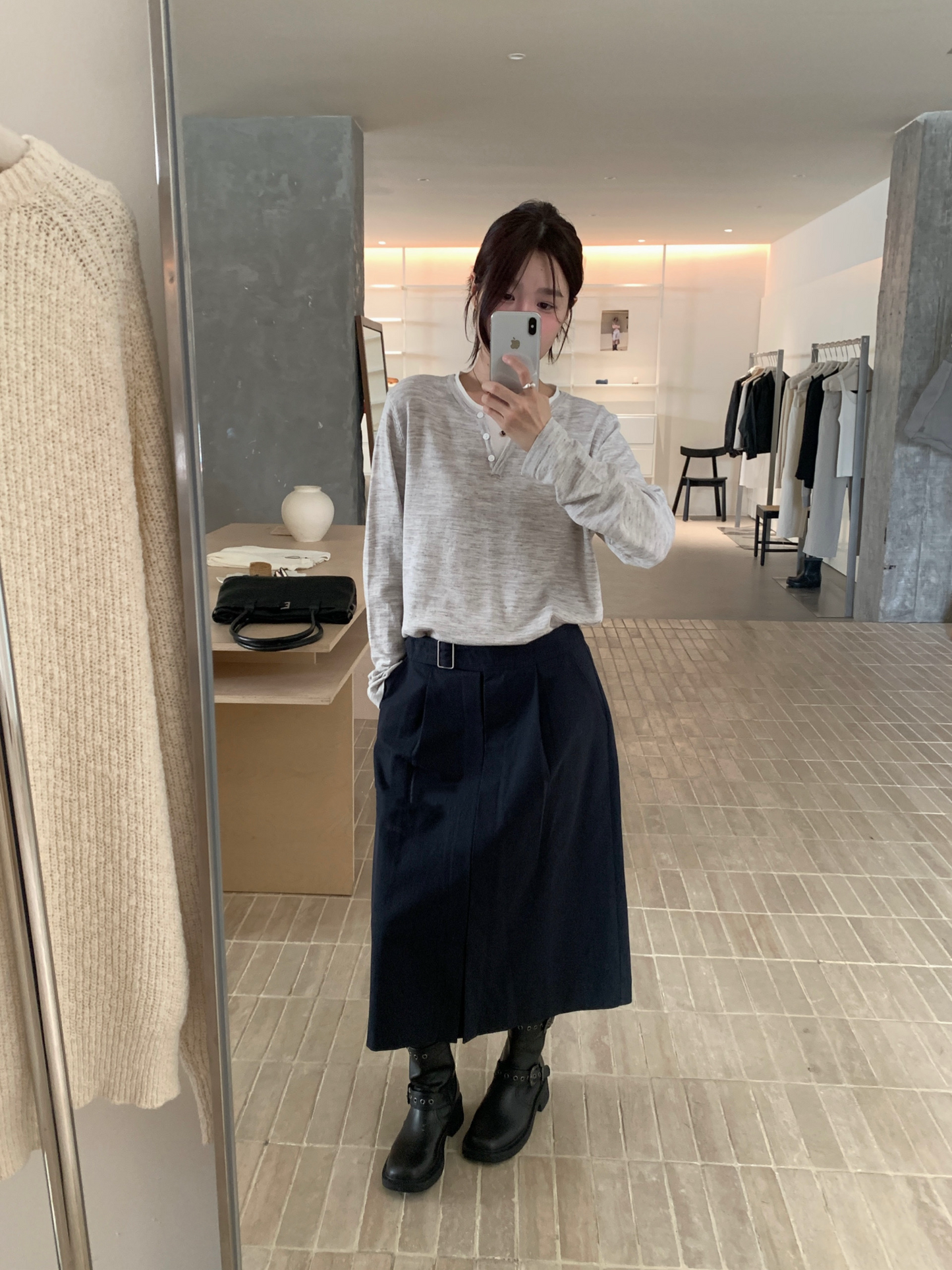 // 假兩件小鈕扣linen NT