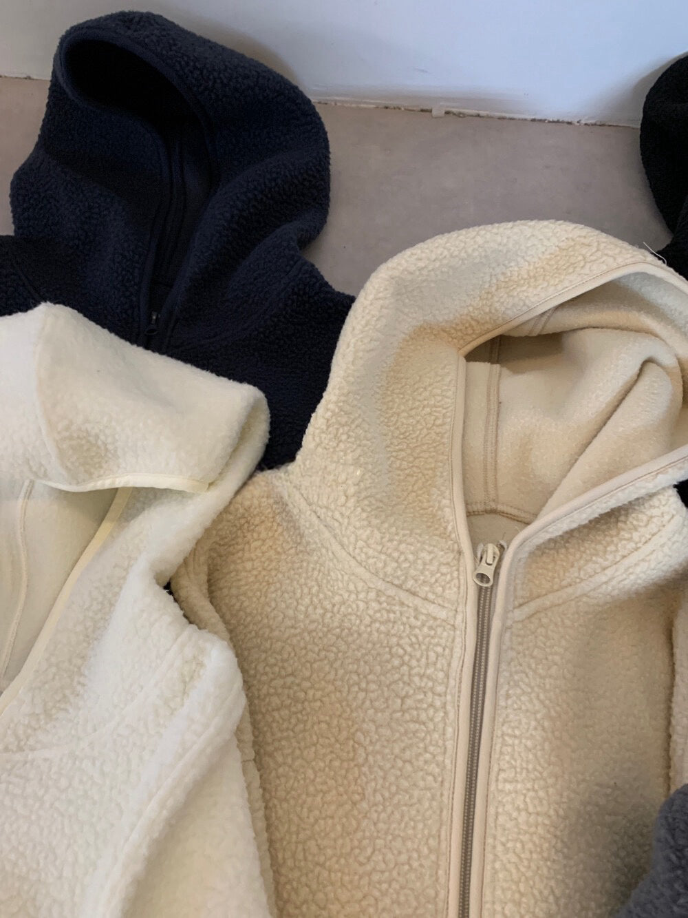 // 休閒感羊羔毛連帽外套