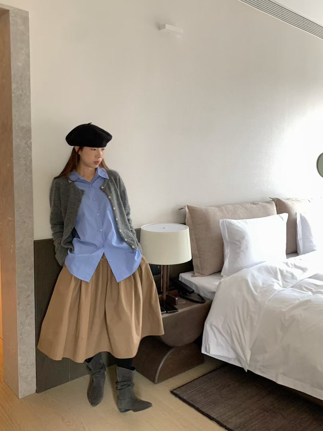 // 超減齡水彩色純色口袋SH