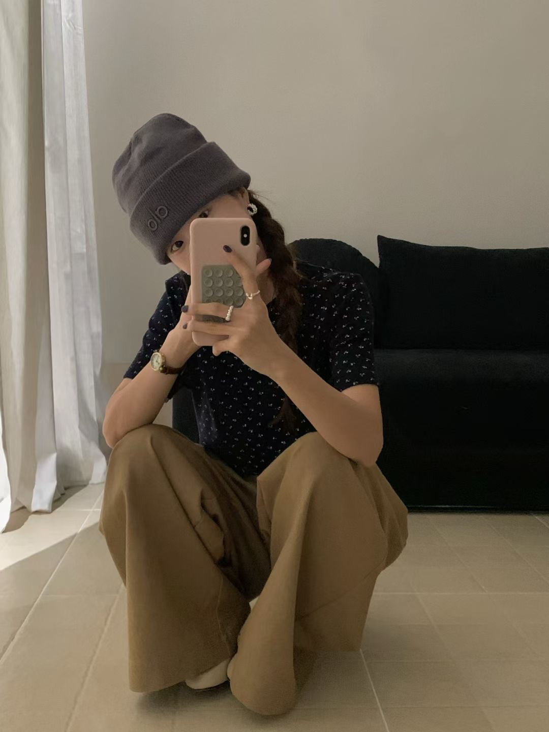 // 超親膚絨感小碎花TEE