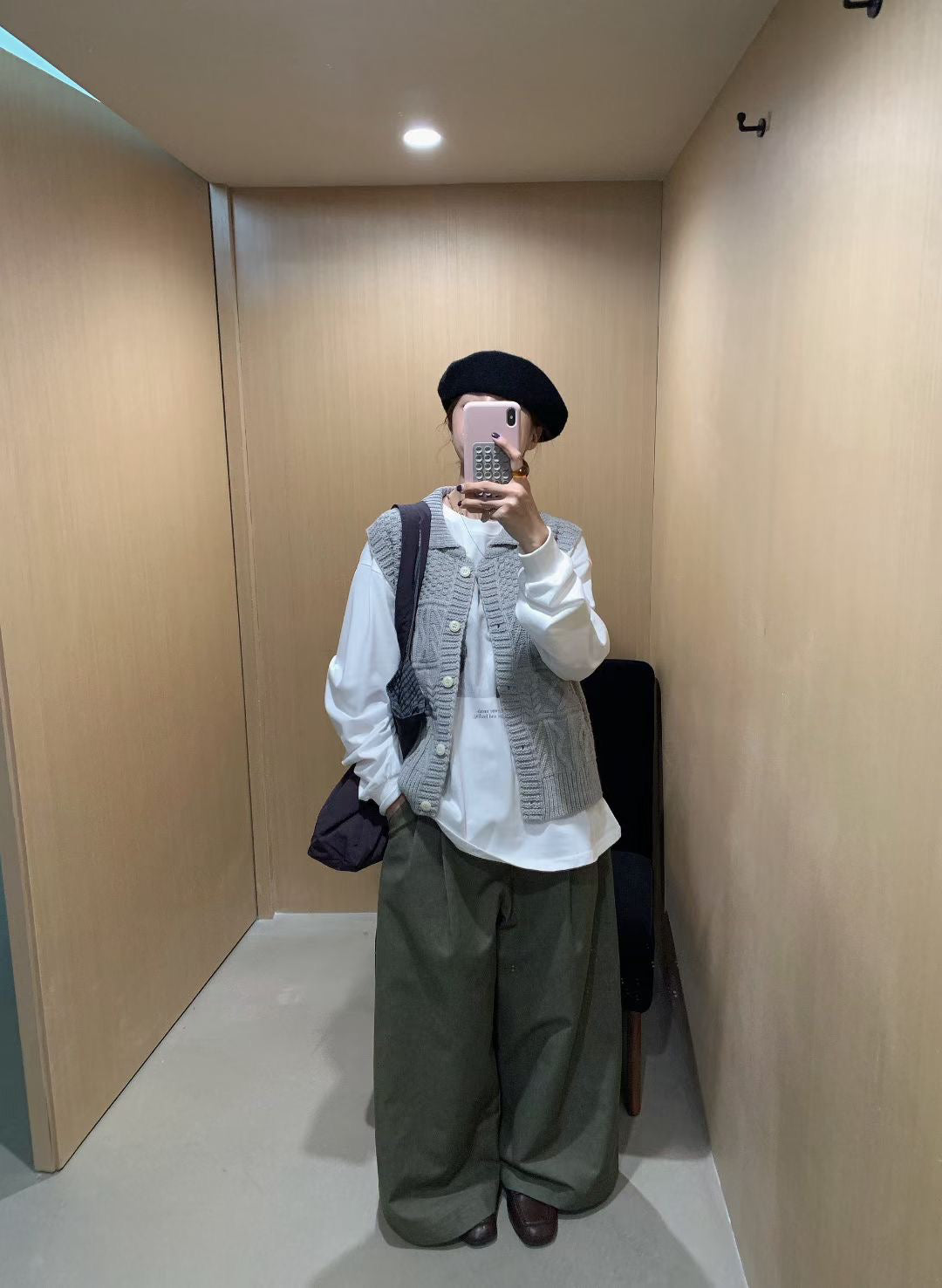 // 秋天疊穿必入織紋翻領馬甲