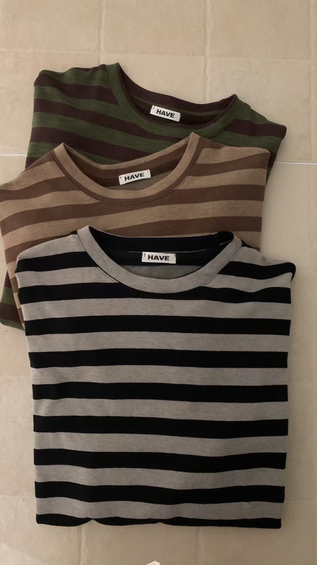 // 質感超好的classic粗間條TEE
