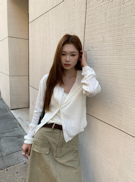 C03 / wool blend直間紋圓領CD