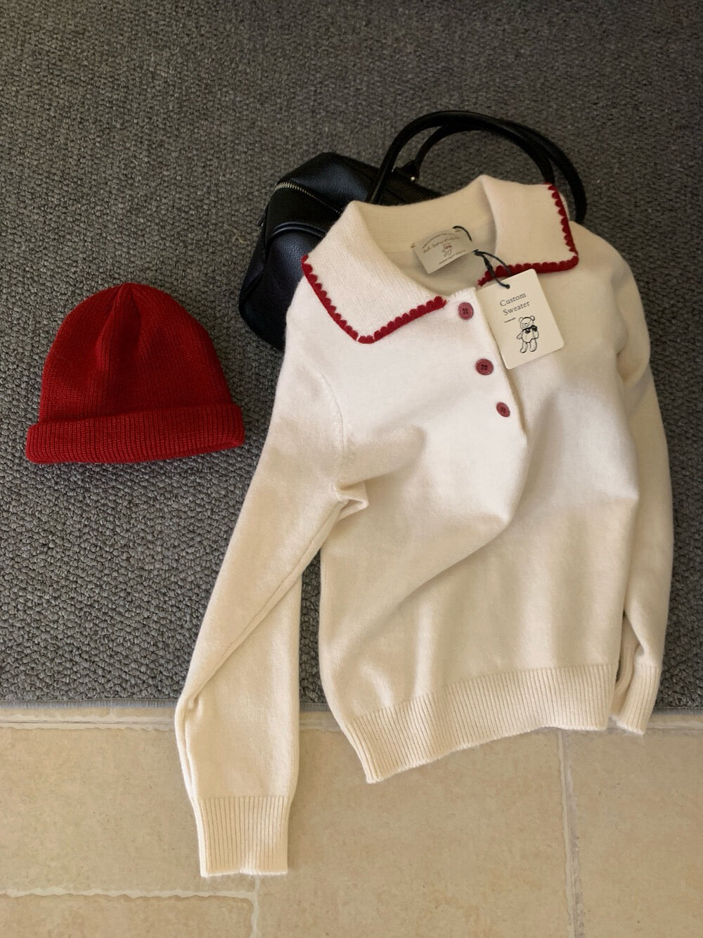 // 30%raccoon親膚miumiu風撞色包邊polo領NT