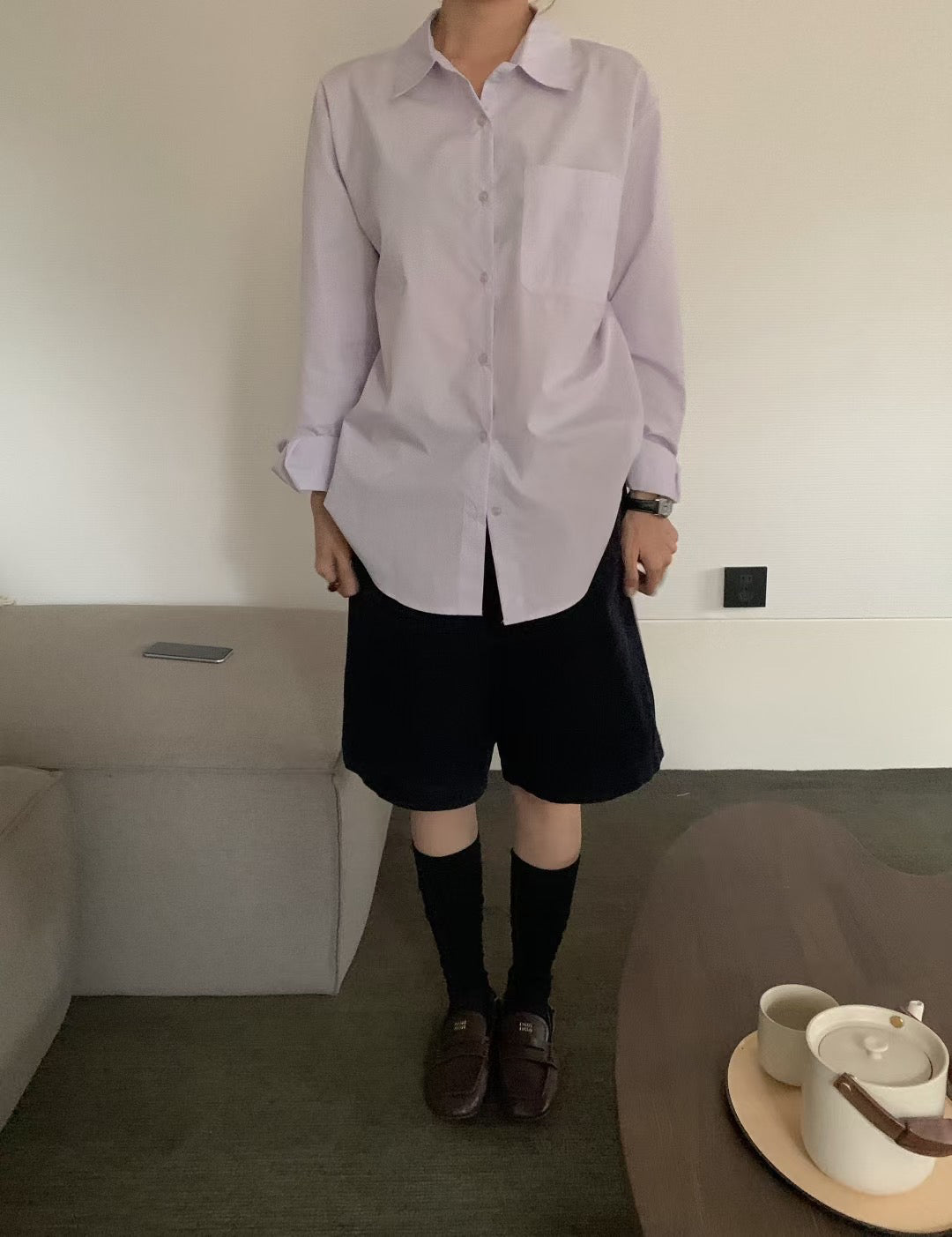 // 超減齡水彩色純色口袋SH