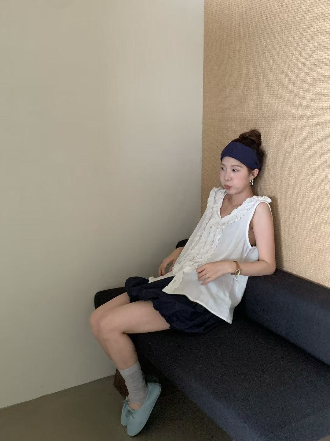 // 100%麻花邊設計背心