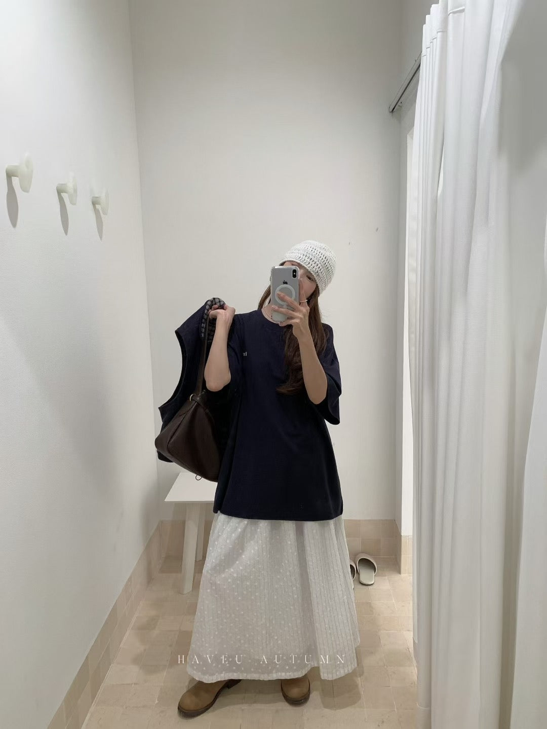 // 留意細節超美的鈎花中裙