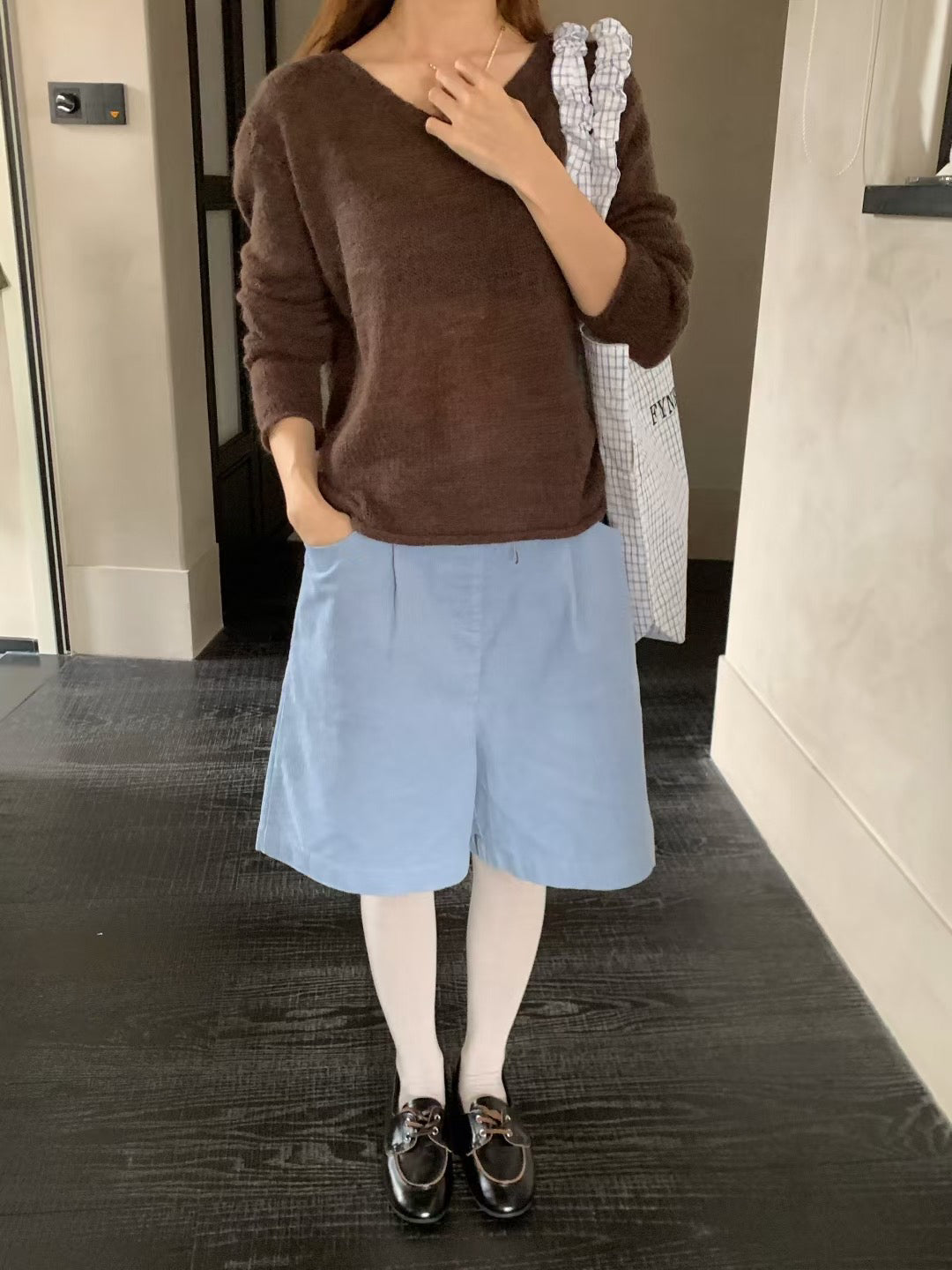 // 30%羊駝毛V領慵懶感NT