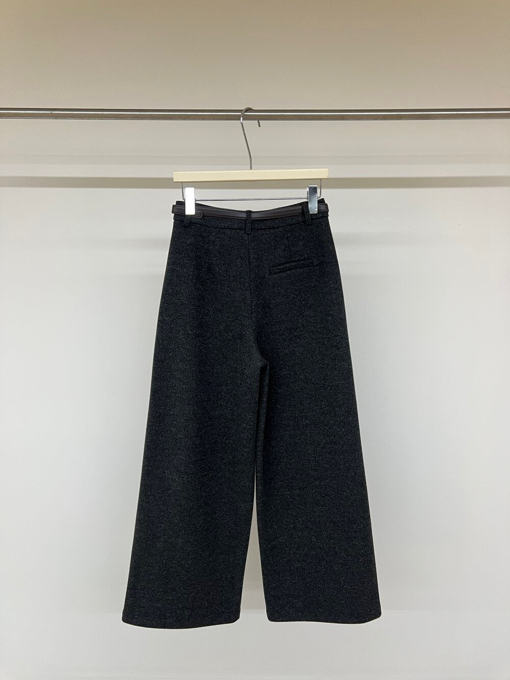 // 10%wool褲型超好毛呢闊褲(連腰帶)