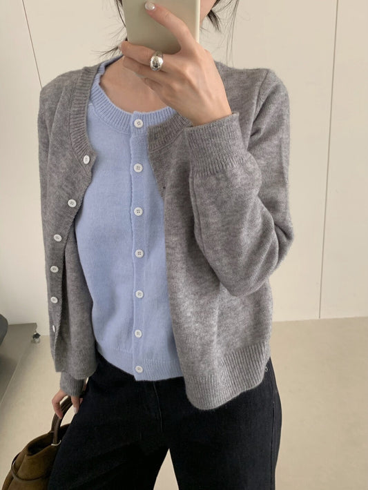 // 檔口爆款軟糯撞色假兩件CD