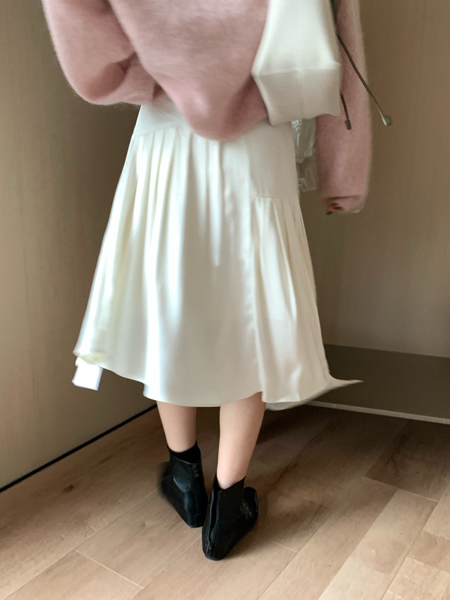 // 超美不規則拼接lace中裙