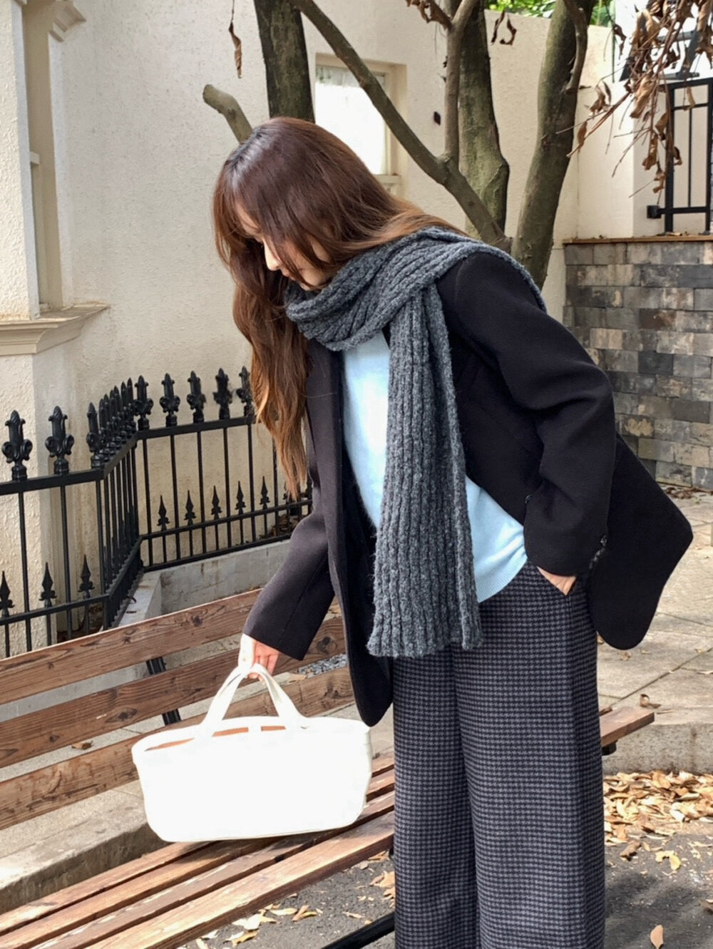 // 10%wool經典雙排扣毛呢西裝外套