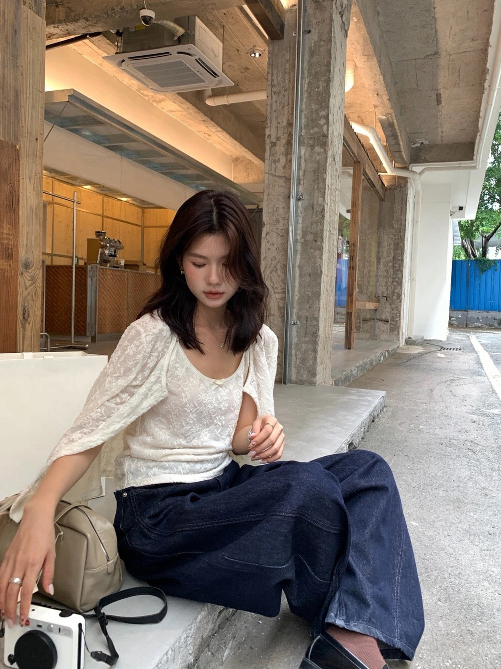 B40 / 重工全刺繡花吊帶+外套套裝
