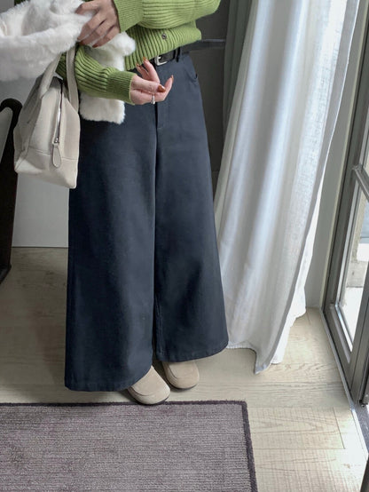 // 小個子必入九分闊腳褲(連腰帶)