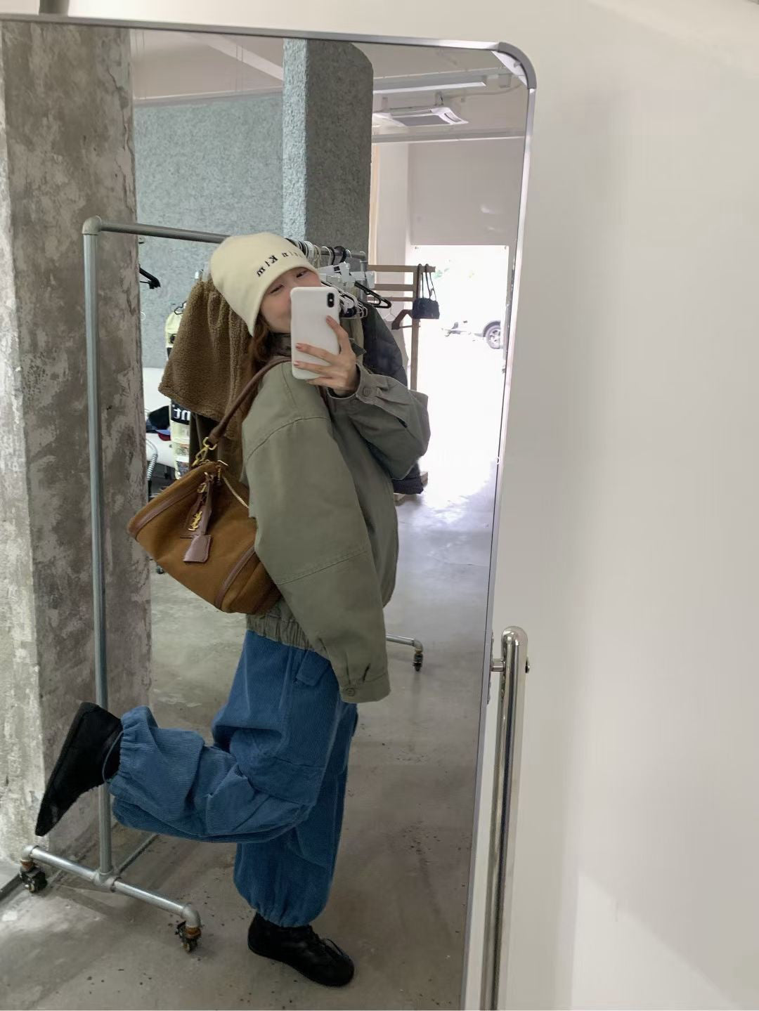 // 復古感做舊夾棉外套