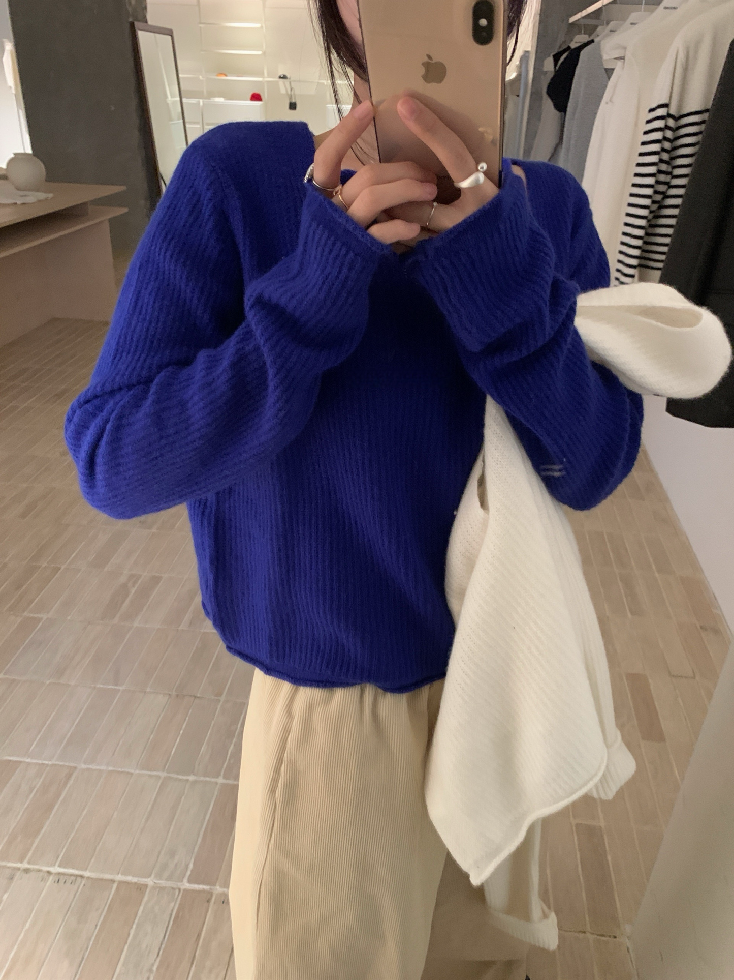 // 卷卷邊直坑紋14色短款NT