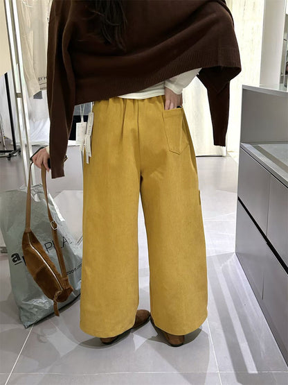 // 復古連腰帶燈芯絨褲
