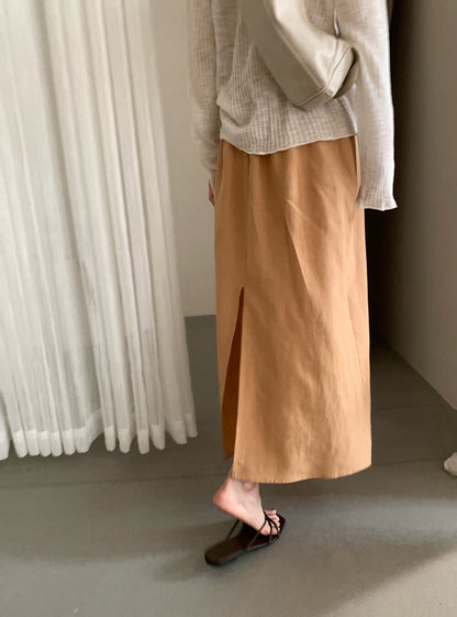 // lyocell料超親膚後開叉垂感SK