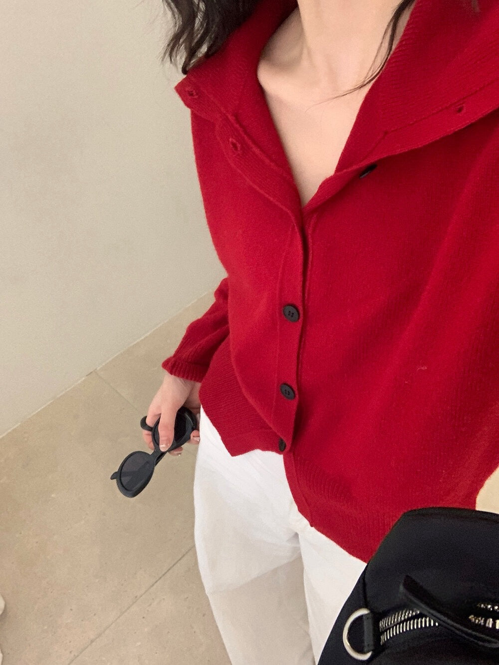 // 100%wool大翻領可立領開胸CD