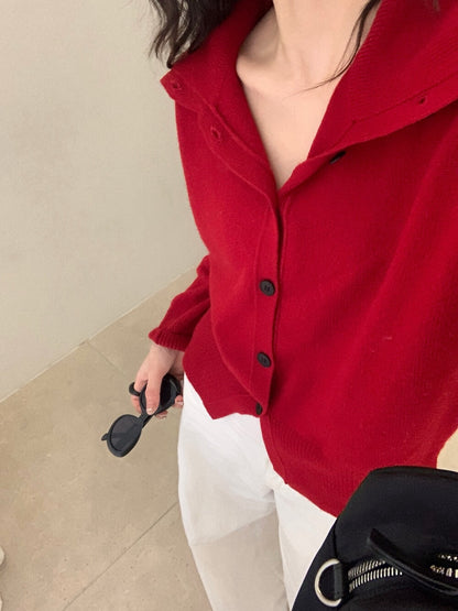 // 100%wool大翻領可立領開胸CD