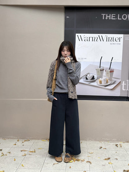 // 極簡BB絨九分直筒褲