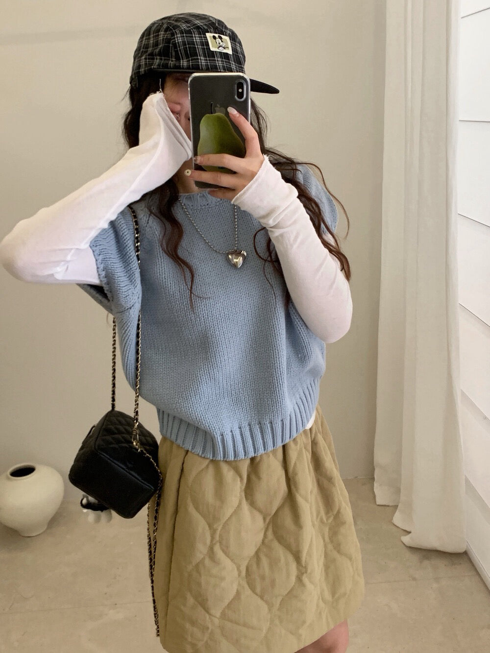 // 可疊穿粗織紋邊落肩短袖NT