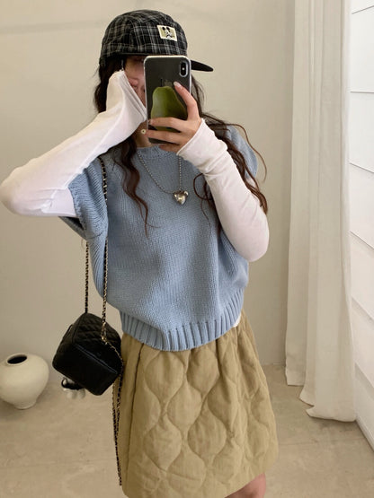 // 可疊穿粗織紋邊落肩短袖NT