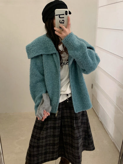 // 10%羊毛圈圈絨大翻領CD