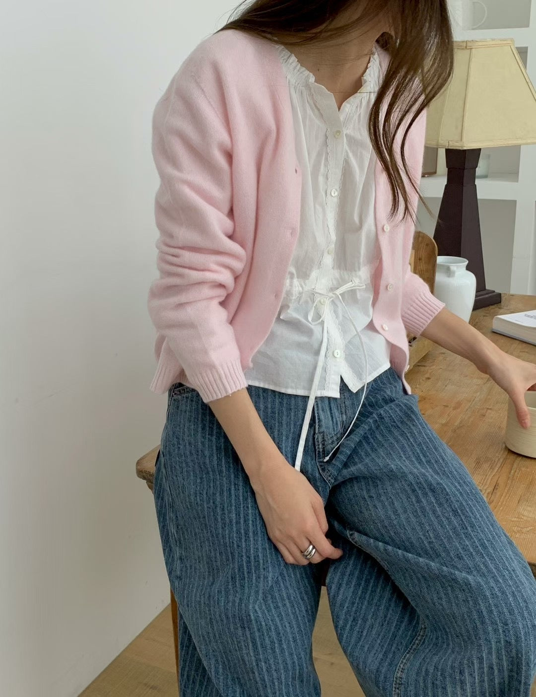 // super soft 100%wool V領CD