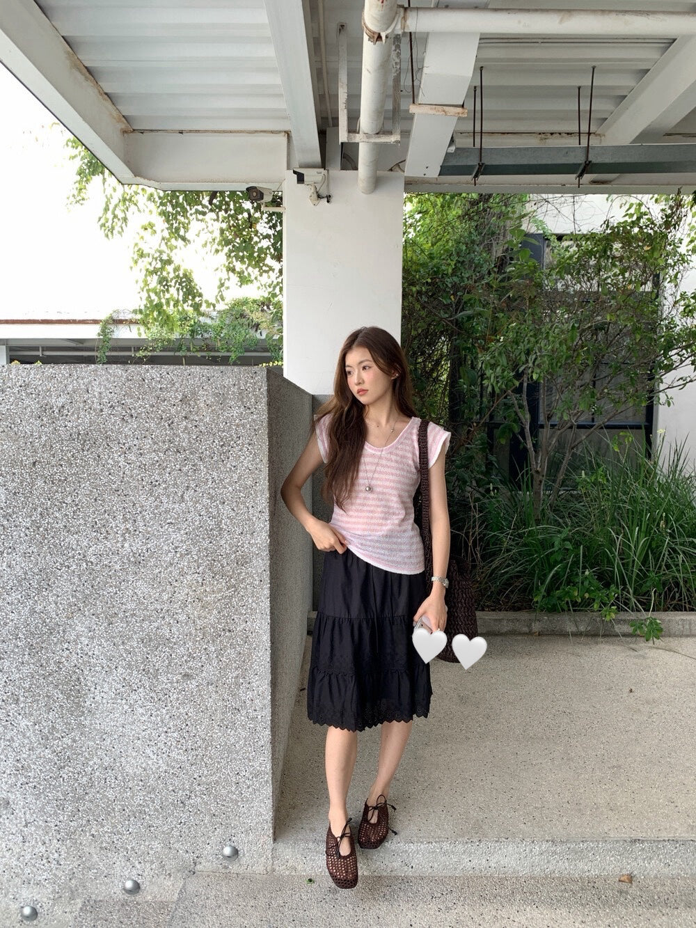 // 肌理感小飛袖遮肩針織上衣
