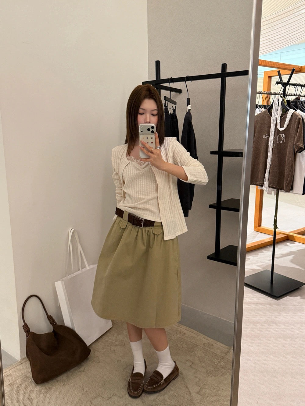 T10 / 肌理感直織紋lace邊小吊帶+小外套兩件套